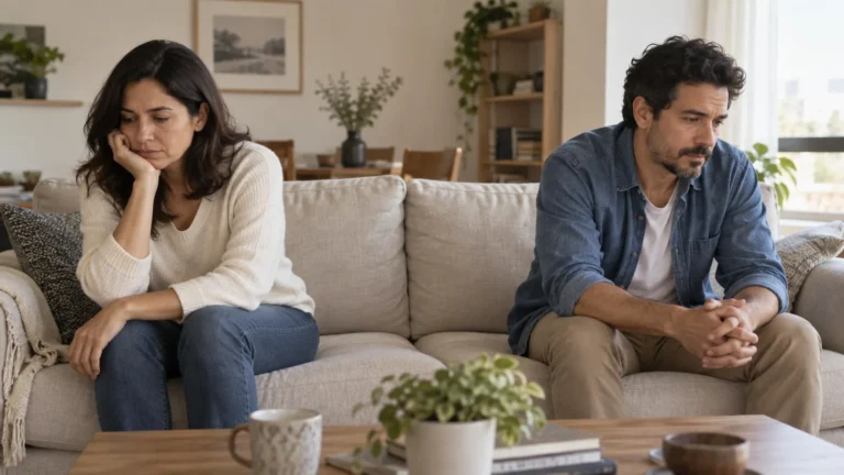 Pareja que siente un desequilibrio en el esfuerzo de la relación