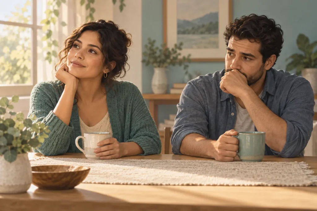 Pareja que interpreta de manera diferente una misma situación